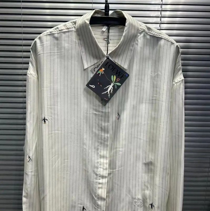 Loewe Loewe Men's Silk Embroidered Long Sleeve Shirt 0089 Size US M / EU 48-50 / 2 - 3 Thumbnail