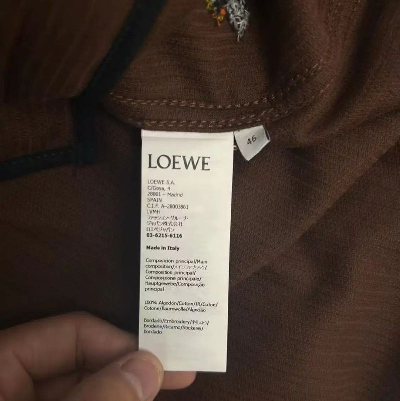 Loewe Loewe Brown Embroidered Long Sleeve Shirt 0089 Size US M / EU 48-50 / 2 - 6 Thumbnail