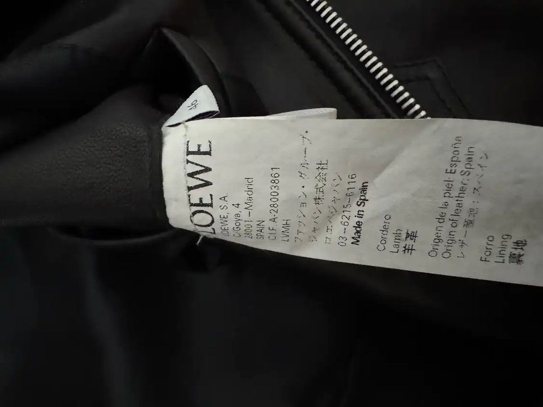 Loewe LOEWE Black Leather Embroidered Men's Motorcycle Jacket 0089 Size US M / EU 48-50 / 2 - 5 Thumbnail
