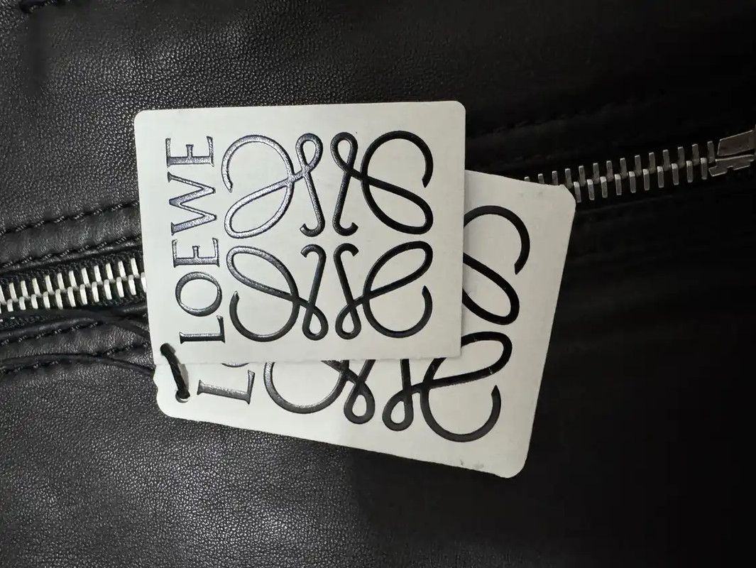 Loewe LOEWE Black Leather Embroidered Men's Motorcycle Jacket 0089 Size US M / EU 48-50 / 2 - 4 Thumbnail
