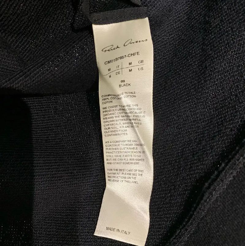 Rick Owens Rick Owens Black Cotton Men's Sweatshirt 0089 Size US M / EU 48-50 / 2 - 4 Thumbnail