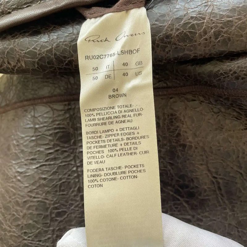 Rick Owens Rick Owens Brown Shearling Zip-Up Jacket 0089 Size US M / EU 48-50 / 2 - 7 Thumbnail