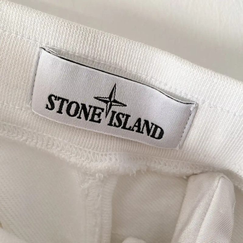 Stone Island Stone Island Men's Summer White Printed Shorts 0089 Size US 44 / EU 60 - 8 Thumbnail