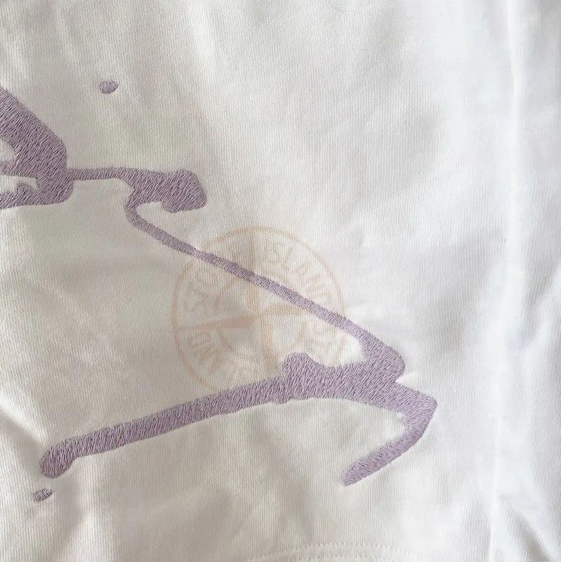 Stone Island Stone Island Men's Summer White Printed Shorts 0089 Size US 44 / EU 60 - 4 Thumbnail