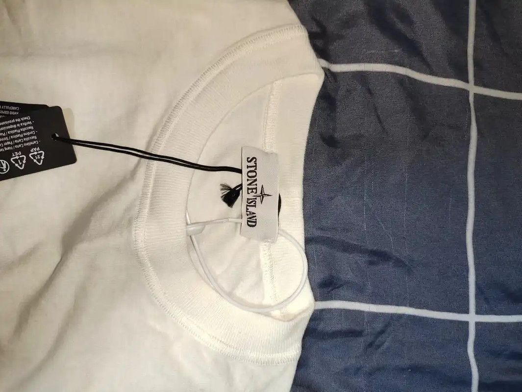 Stone Island Stone Island Men's Summer White Cotton T-Shirt 0089 Size US M / EU 48-50 / 2 - 3 Thumbnail
