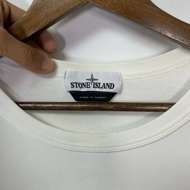 Stone Island Stone Island White Cotton Sweatshirt for Men 0089 Size US XXL / EU 58 / 5 - 3 Thumbnail