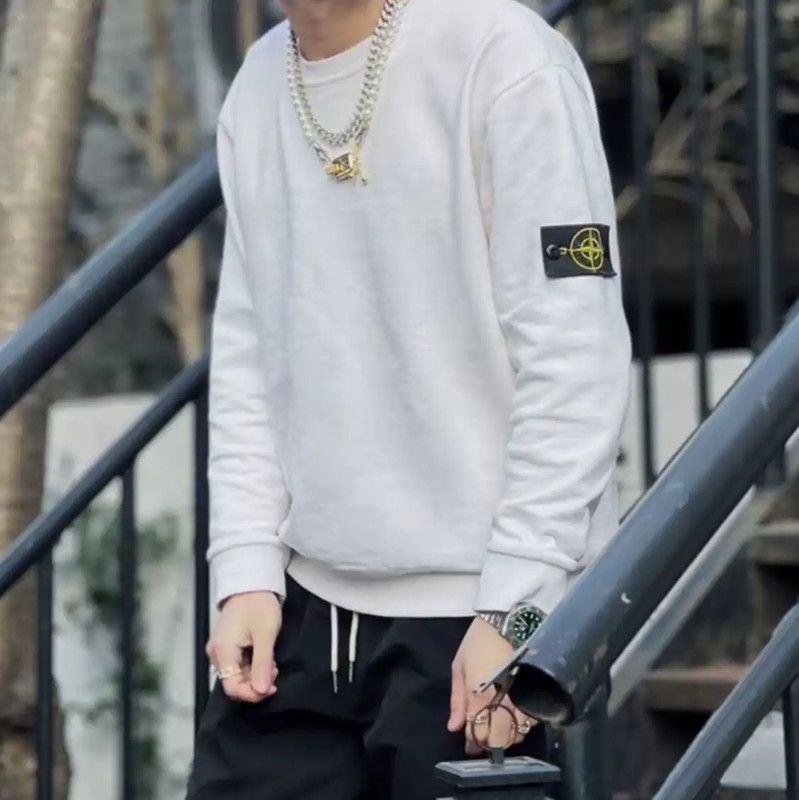 Stone Island Stone Island Men's White Cotton Hoodie 0089 Size US M / EU 48-50 / 2 - 9 Thumbnail