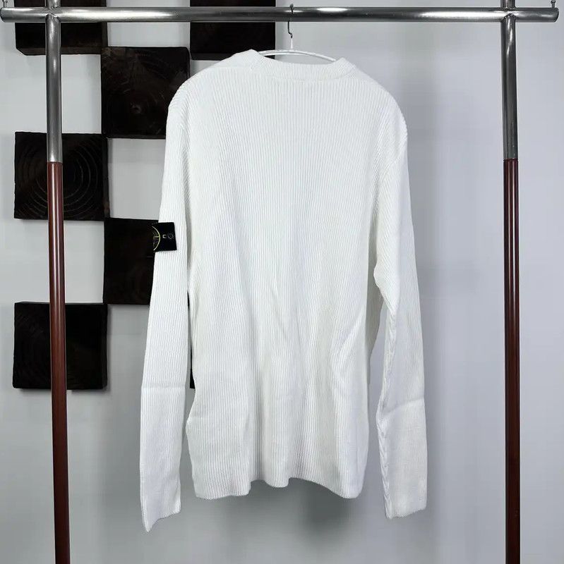 Stone Island Stone Island White Knit Sweater for Men 0089 Size US XL / EU 56 / 4 - 2 Thumbnail
