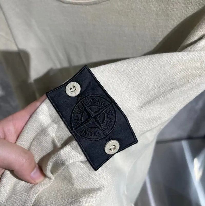 Stone Island Stone Island White Cotton Long Sleeve Sweatshirt 0089 Size US L / EU 52-54 / 3 - 3 Thumbnail