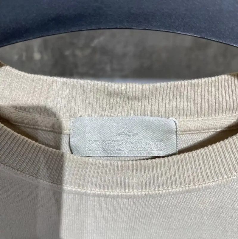 Stone Island Stone Island White Cotton Long Sleeve Sweatshirt 0089 Size US L / EU 52-54 / 3 - 4 Thumbnail