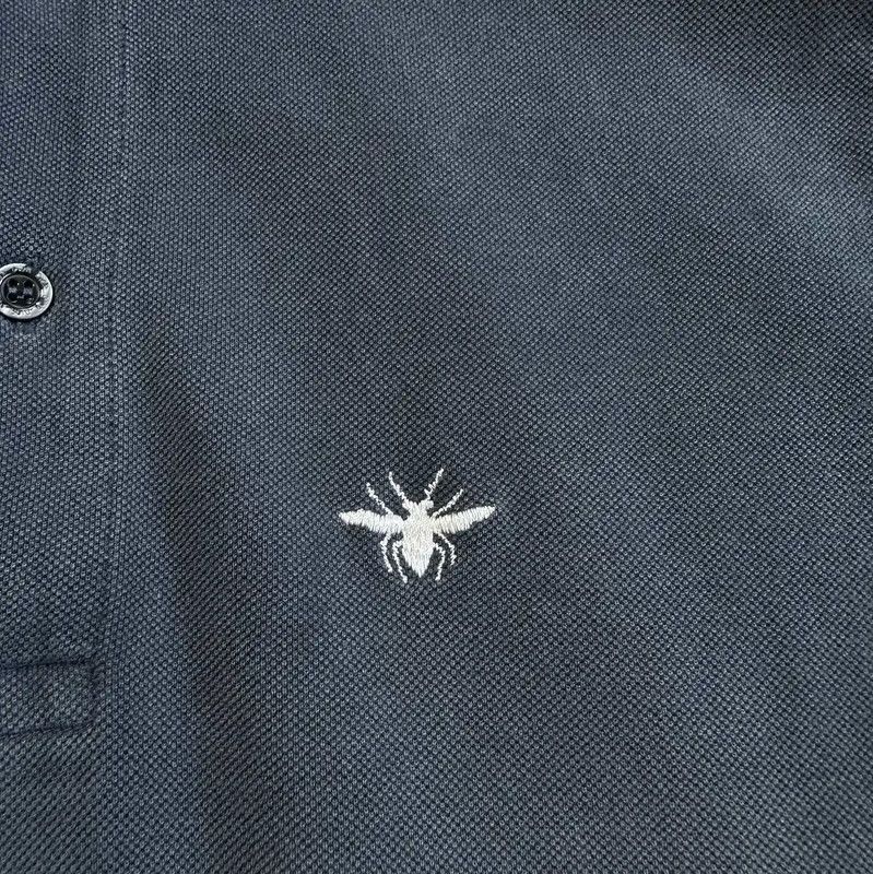 Dior Dior Blue Gray Embroidered Logo Polo Shirt 0089 Size US M / EU 48-50 / 2 - 2 Thumbnail
