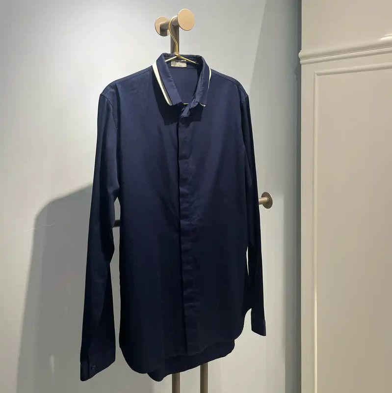 Dior Dior Men's Long Sleeve Dark Blue Shirt 0089 Size US L / EU 52-54 / 3 - 3 Thumbnail