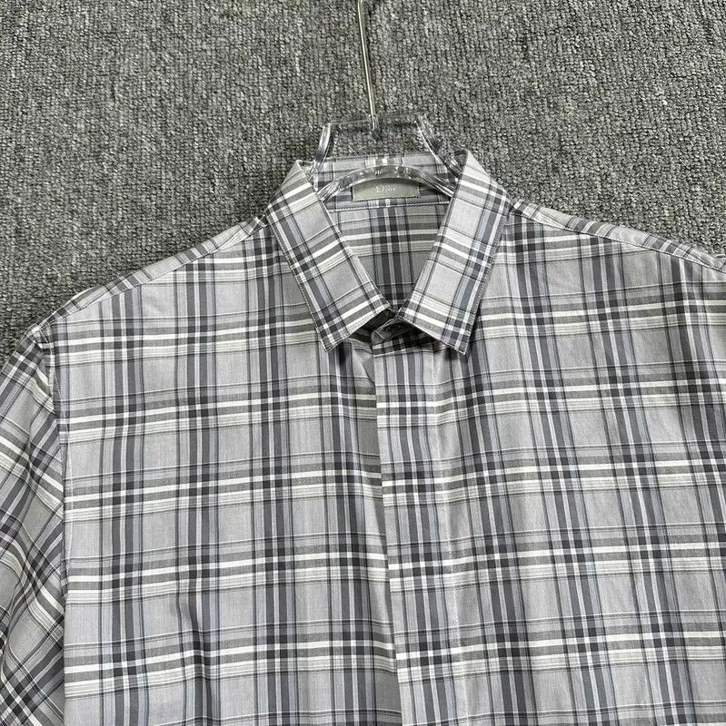 Dior Dior Gray Cotton Embroidered Short Sleeve Shirt 0089 Size US M / EU 48-50 / 2 - 4 Thumbnail