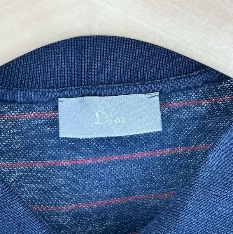 Dior Dior Men's Navy Cotton Long Sleeve Polo 0089 Size US M / EU 48-50 / 2 - 3 Thumbnail