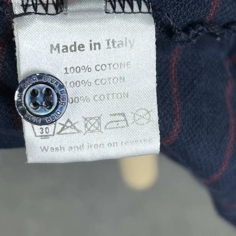 Dior Dior Men's Navy Cotton Long Sleeve Polo 0089 Size US M / EU 48-50 / 2 - 5 Thumbnail