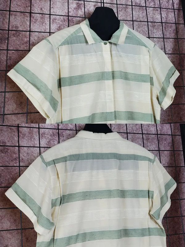 Dior Dior Beige Striped Short Sleeve Shirt 0089 Size US M / EU 48-50 / 2 - 4 Thumbnail