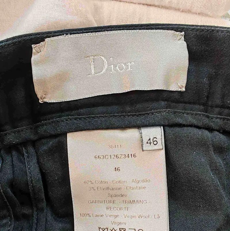 Dior Dior Black Cotton Men's Casual Pants 0089 Size US 26 / EU 42 - 3 Thumbnail