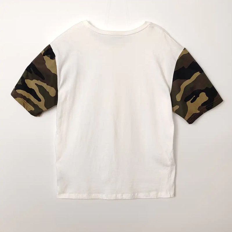 Dior Dior White Cotton Men's T-Shirt with Camo Sleeves 0089 Size US S / EU 44-46 / 1 - 2 Thumbnail