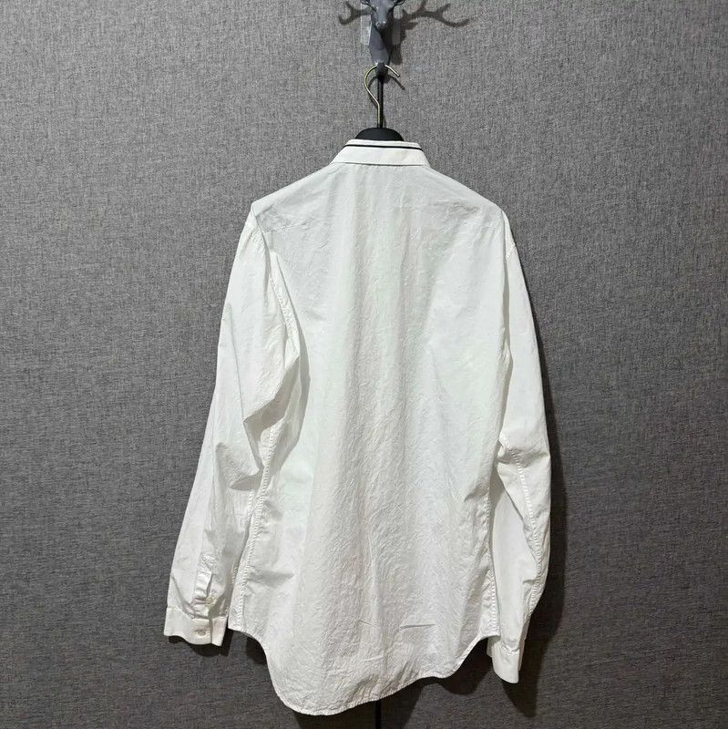 Dior Dior White Cotton Striped Embroidered Shirt 0089 Size US M / EU 48-50 / 2 - 2 Thumbnail