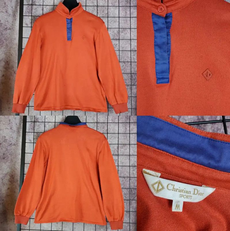 Dior Dior Orange Cotton Embroidered Logo Polo Shirt 0089 Size US M / EU 48-50 / 2 - 2 Thumbnail