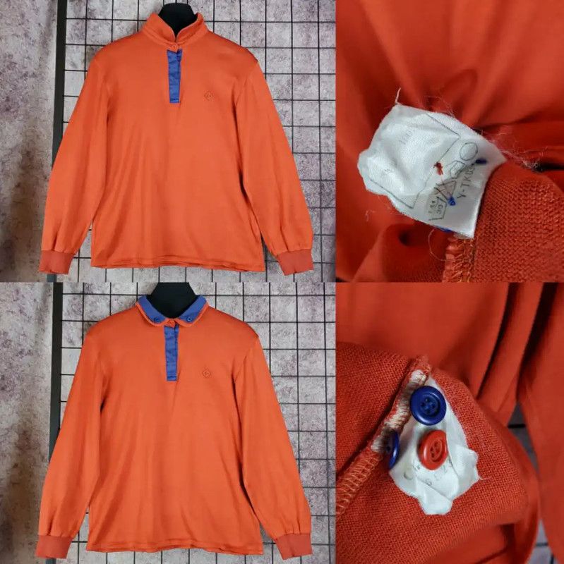 Dior Dior Orange Cotton Embroidered Logo Polo Shirt 0089 Size US M / EU 48-50 / 2 - 3 Thumbnail