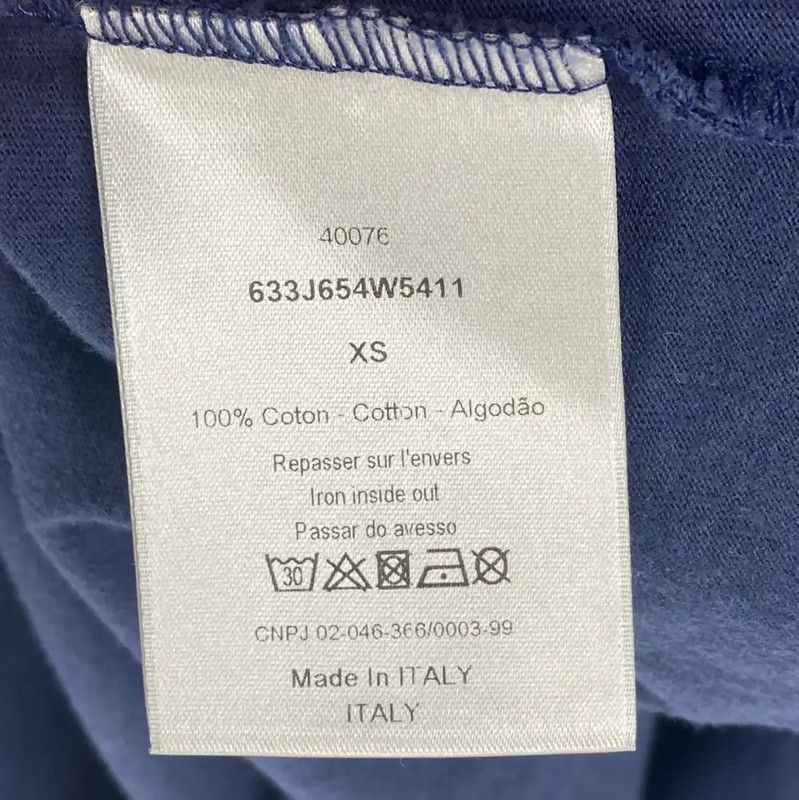 Dior Dior Men's Navy Blue Cotton T-Shirt 0089 Size US XS / EU 42 / 0 - 5 Thumbnail