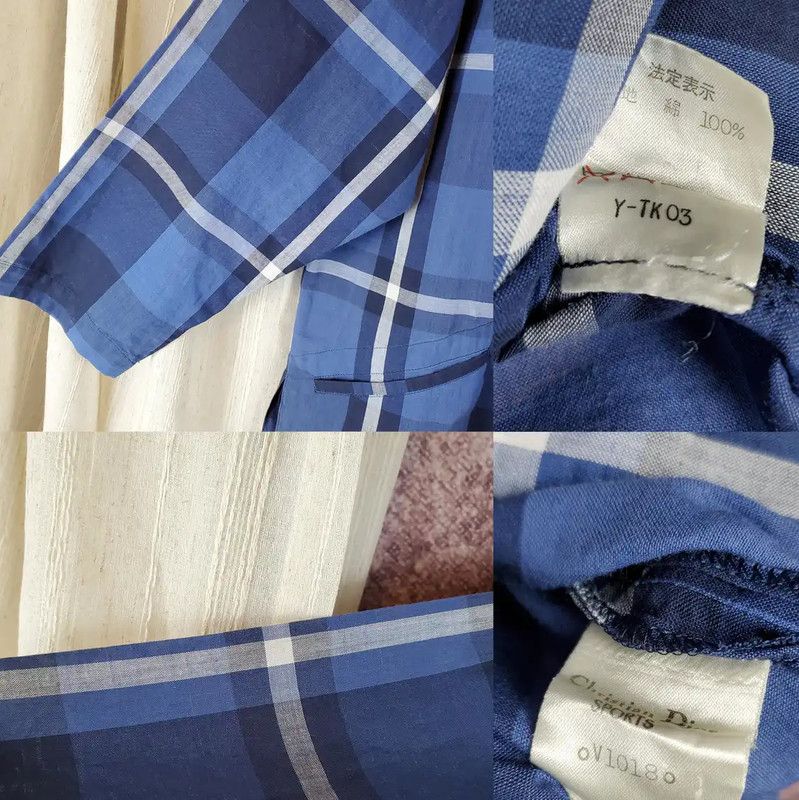 Dior Dior Blue Cotton Plaid Long Sleeve Cardigan 0089 Size US S / EU 44-46 / 1 - 7 Thumbnail