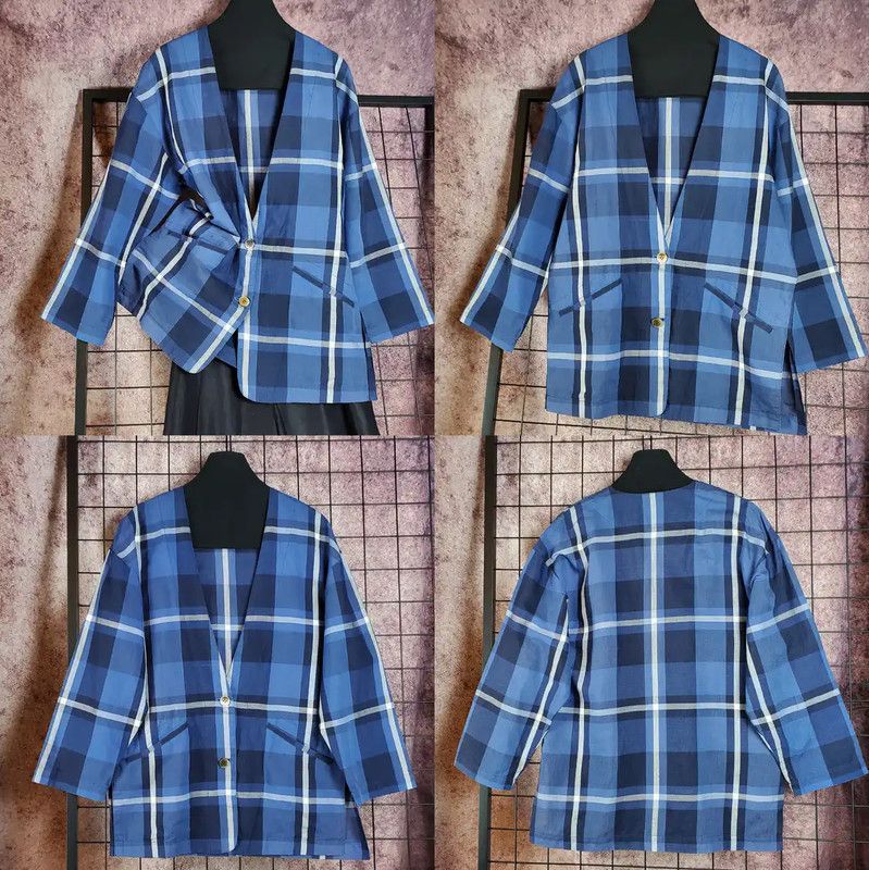 Dior Dior Blue Cotton Plaid Long Sleeve Cardigan 0089 Size US S / EU 44-46 / 1 - 2 Thumbnail
