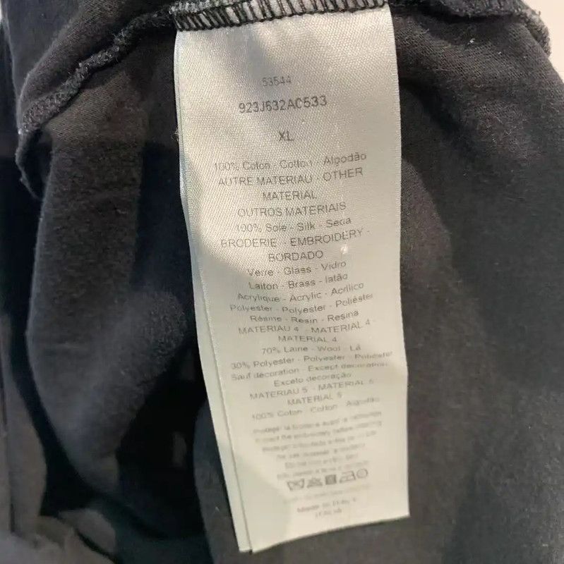 Dior Dior Black Cotton Men's T-Shirt 0089 Size US XL / EU 56 / 4 - 4 Thumbnail