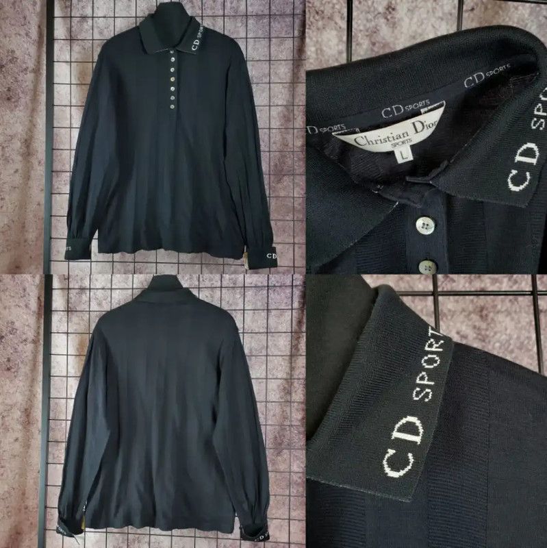 Dior Dior Long Sleeve Cotton Black Logo Pullover 0089 Size US L / EU 52-54 / 3 - 2 Thumbnail