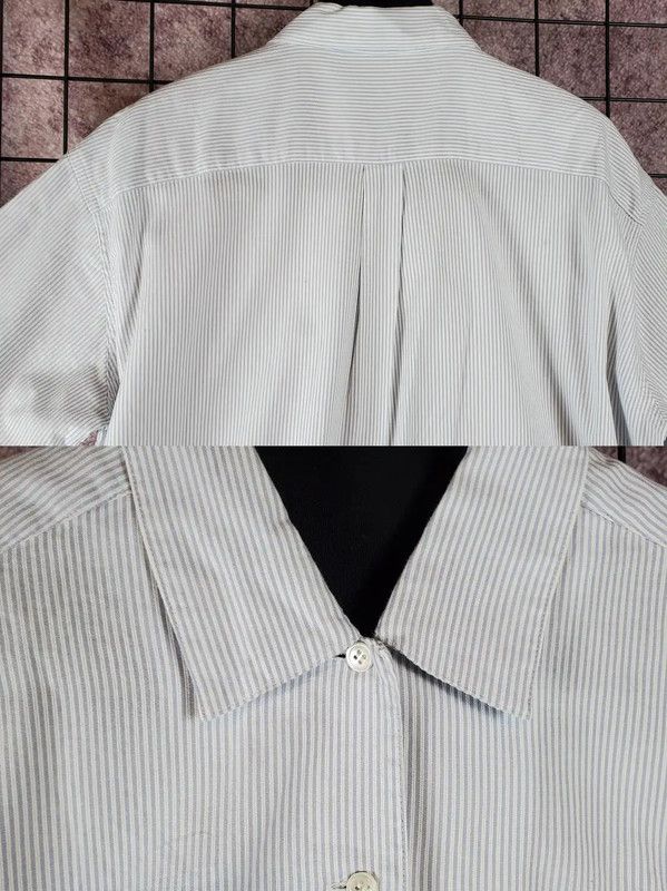 Dior Dior Light Blue Cotton Striped Short Sleeve Shirt 0089 Size US M / EU 48-50 / 2 - 6 Thumbnail