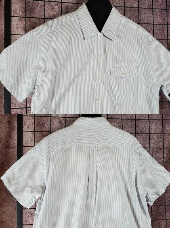 Dior Dior Light Blue Cotton Striped Short Sleeve Shirt 0089 Size US M / EU 48-50 / 2 - 4 Thumbnail