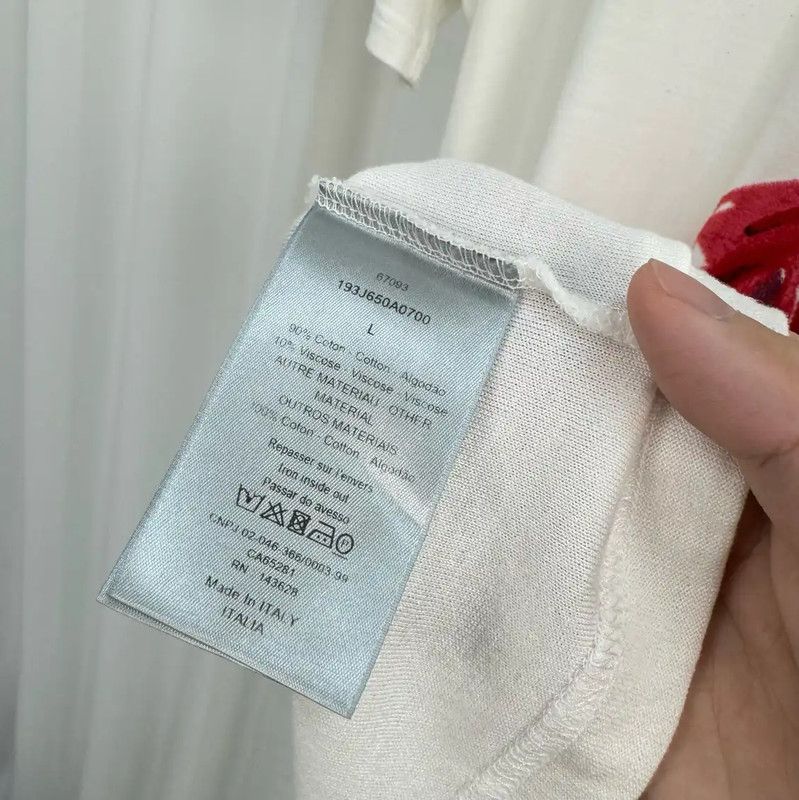 Dior Dior White Cotton Logo Embroidered Short Sleeve T-shirt 0089 Size US L / EU 52-54 / 3 - 8 Thumbnail