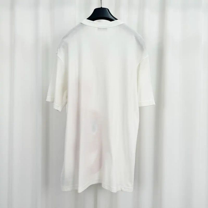 Dior Dior White Cotton Logo Embroidered Short Sleeve T-shirt 0089 Size US L / EU 52-54 / 3 - 2 Thumbnail