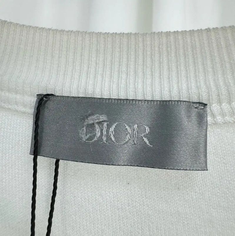 Dior Dior White Cotton Logo Embroidered Short Sleeve T-shirt 0089 Size US L / EU 52-54 / 3 - 7 Thumbnail