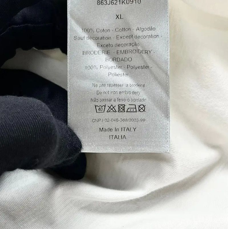 Dior White Cotton Embroidered Logo T-shirt 0089