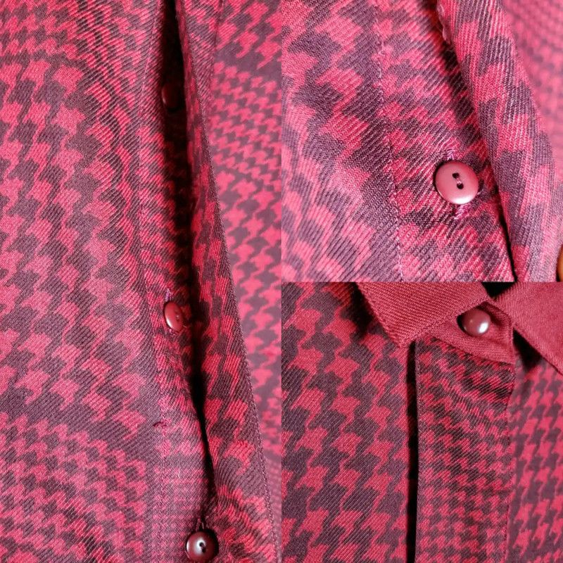 Dior Dior Red Houndstooth Wool Blend Short Sleeve Shirt 0089 Size US M / EU 48-50 / 2 - 8 Thumbnail