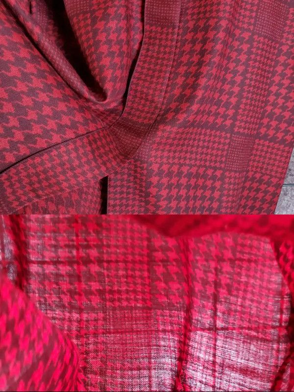 Dior Dior Red Houndstooth Wool Blend Short Sleeve Shirt 0089 Size US M / EU 48-50 / 2 - 7 Thumbnail