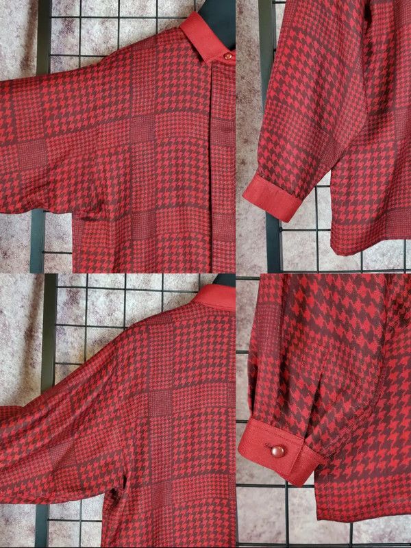Dior Dior Red Houndstooth Wool Blend Short Sleeve Shirt 0089 Size US M / EU 48-50 / 2 - 5 Thumbnail
