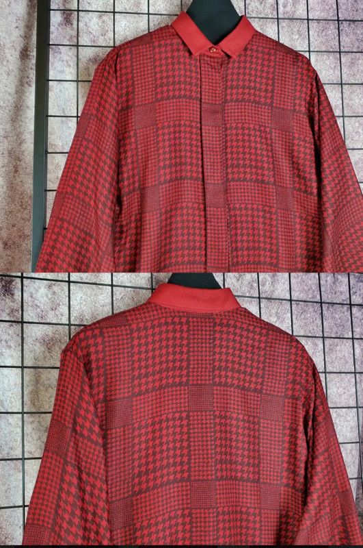 Dior Dior Red Houndstooth Wool Blend Short Sleeve Shirt 0089 Size US M / EU 48-50 / 2 - 3 Thumbnail