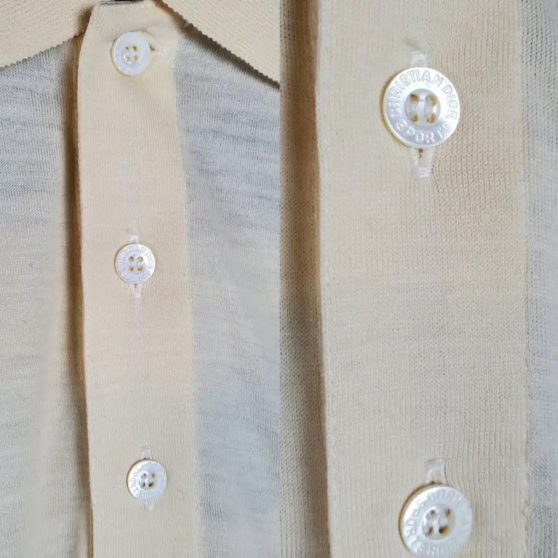 Dior Dior Spring/Fall Yellow Wool Embroidered Polo Shirt 0089 Size US L / EU 52-54 / 3 - 4 Thumbnail