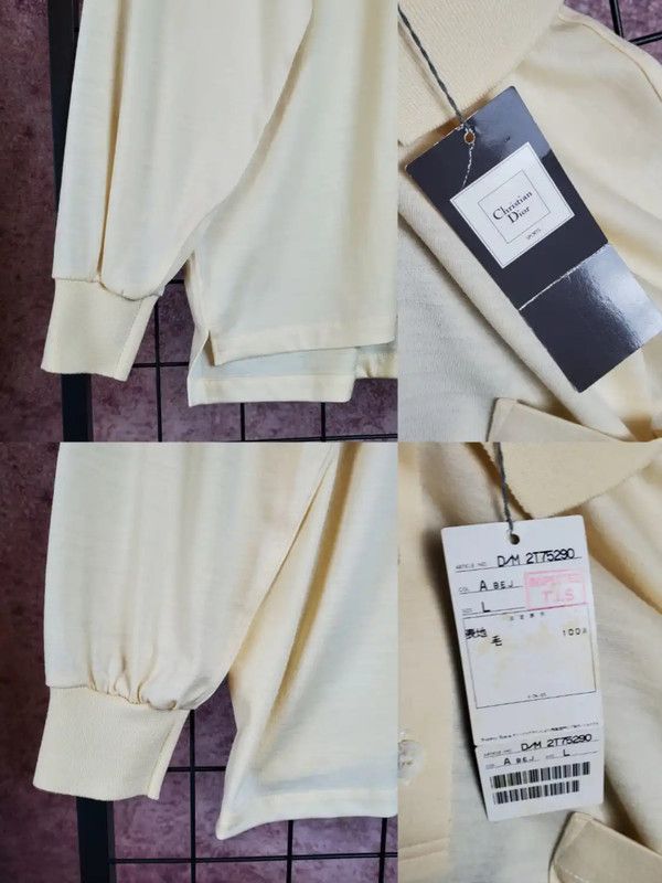 Dior Dior Spring/Fall Yellow Wool Embroidered Polo Shirt 0089 Size US L / EU 52-54 / 3 - 6 Thumbnail