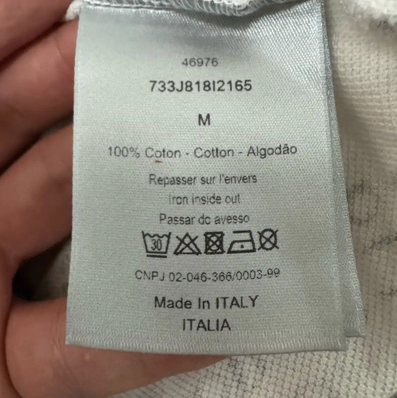 Dior Dior White Printed Logo Men's Polo 0089 Size US M / EU 48-50 / 2 - 4 Thumbnail