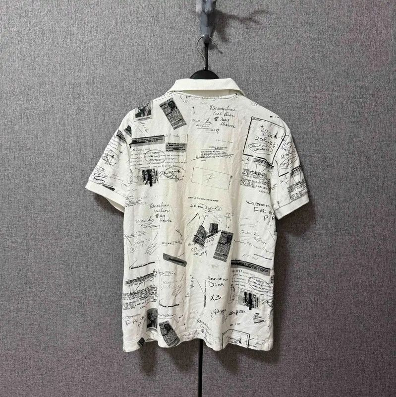 Dior Dior White Printed Logo Men's Polo 0089 Size US M / EU 48-50 / 2 - 2 Thumbnail