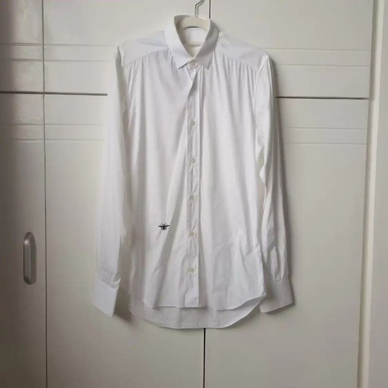 Dior Dior White Cotton Embroidered Long Sleeve Shirt 0089 Size US L / EU 52-54 / 3 - 2 Thumbnail