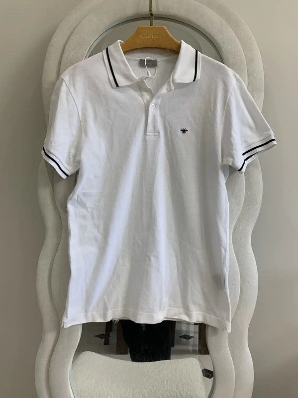 Dior Dior Men's Summer White Cotton Polo 0089 Size US L / EU 52-54 / 3 - 3 Thumbnail