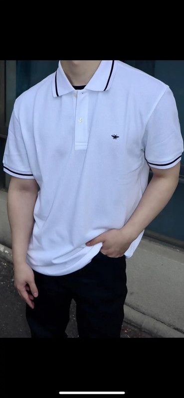 Dior Dior Men's Summer White Cotton Polo 0089 Size US L / EU 52-54 / 3 - 7 Thumbnail