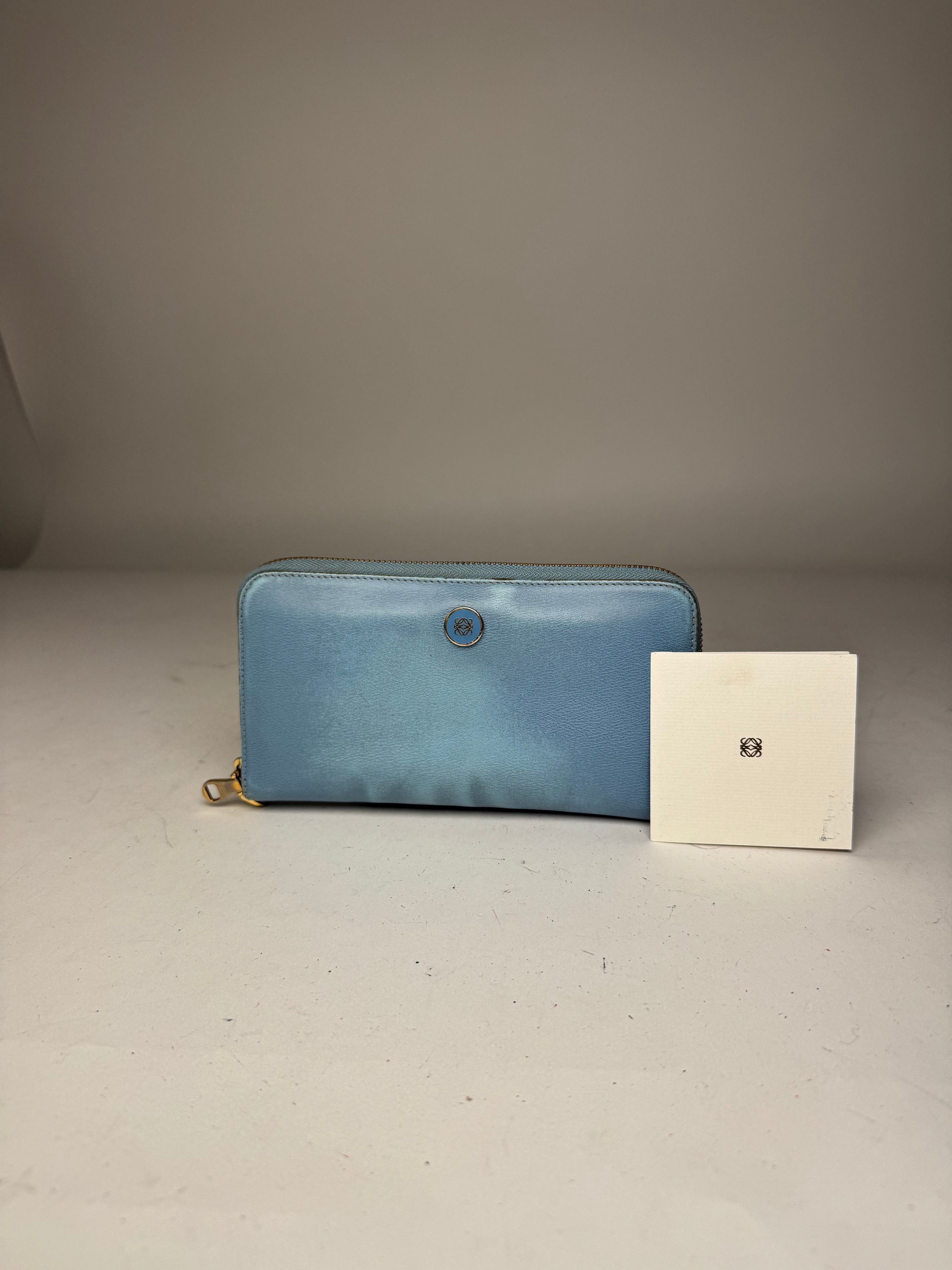 Loewe Vintage Madrid Leather Wallet Blue Size ONE SIZE - 3 Thumbnail