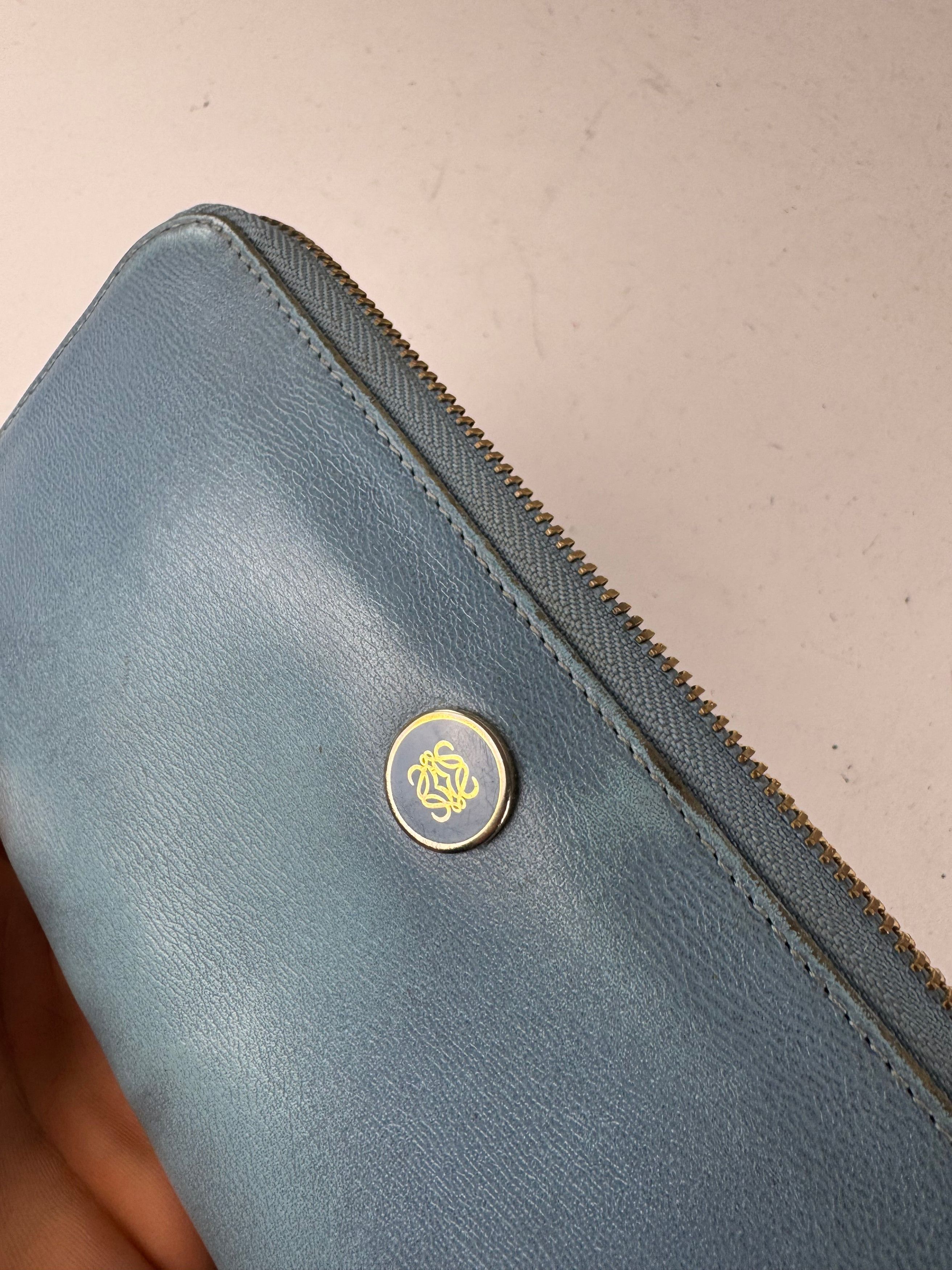 Loewe Vintage Madrid Leather Wallet Blue Size ONE SIZE - 4 Thumbnail