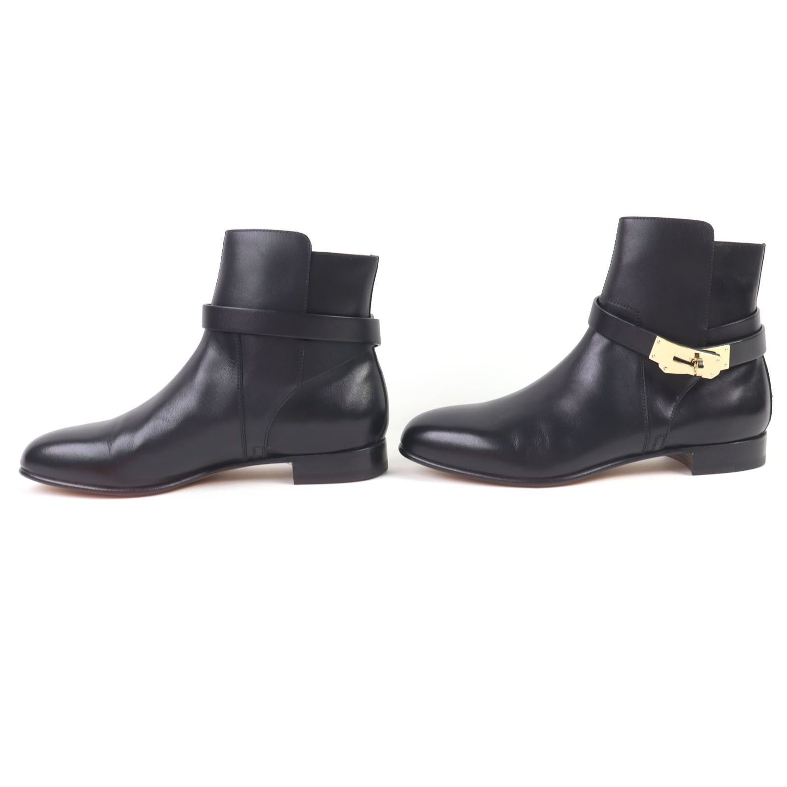 Hermes Hermes Hermes Neo Kelly Buckle Leather Short Boots Leather Shoes DUTY FREE for USA Size ONE SIZE - 3 Thumbnail